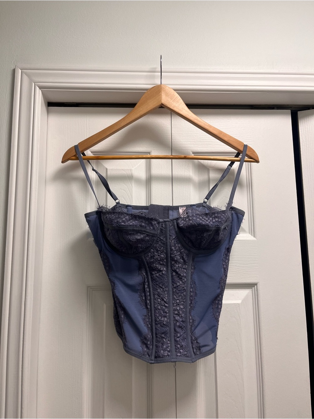 Urban Outfitters Slate Blue Lace Bustier